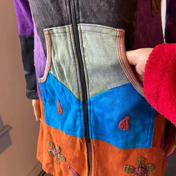 VTG Y2K The Collection Royal Goth Floral Boho Hippie Gypsy Trend Jacket Women M - Picture 9 of 10